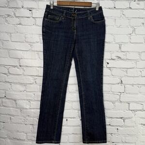 Boden Womens‎ Jeans Size 10R Blue Straight Leg Dark Wash Denim Stretch Low Rise